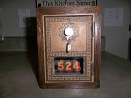 Vintage Grecian Post Office Postal Box Door Wooden Bank Door Circa 1959 Antique Wall Clock Decor Vintage