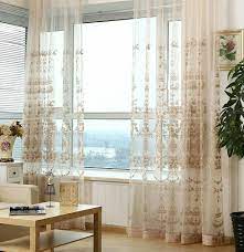 Luxurious Victorian Pattern Design Sheer Curtain White Sheer Curtains Curtains Modern Boho Living Room