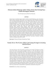 Waktu itu kami hanyalah seseorang yang tidak saling kenal bahagia rasanya punya sahabat seperti mereka. Pdf Tekanan Dalam Keluarga Faktor Faktor Kesan Dan Strategi Daya Tindak Menangani Tekanan Family Stress The Factors Effects And Coping Strategies In Dealing With The Stress