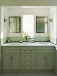 Green Cabinets Mediterranean Bathroom Coddington Design Green Bathroom Double Vanity Bathroom Bathroom Vanity