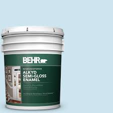 Behr 5 Gal 540a 2 Niagara Falls Urethane Alkyd Semi Gloss Enamel Interior Exterior Paint In 2019 Exterior Paint Interior Paint Behr