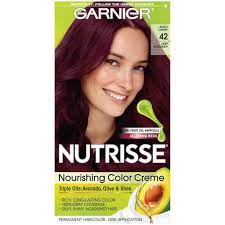 Garnier Nutrisse Nourishing Hair Color Creme 42 Deep Burgundy Black Cherry 1 Kit Walmart Com In 2021 Nourishing Hair Hair Color Creme