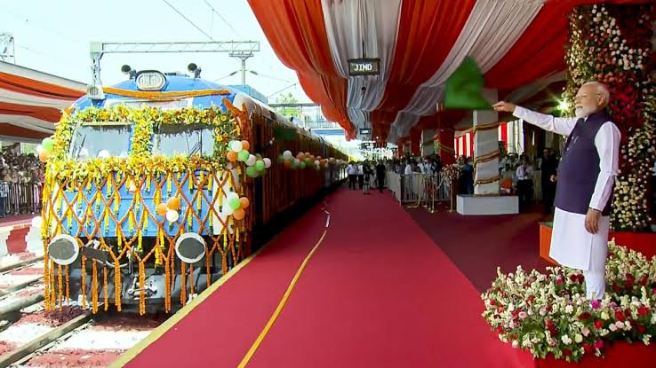 PM Modi flags off India's first hydrogen-powered train in Haryana 