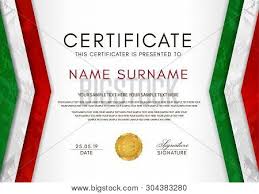 Maybe you would like to learn more about one of these? Certificate Template With Italian Flag Black Red Yellow Colors Frame And Gold Badge White Background Design For Diploma Certificate Of Appreciation Or Award Poster Id 304383280