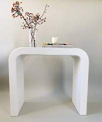 The Marit Smooth Plaster Waterfall Console Table Etsy Furniture Console Table Design Console Table Decorating