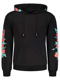 Design your everyday with floral pattern t shirts you'll love to add to your closet. Pullover Floral Print Hoodie Black Xl Floral Print Hoodie Printed Hoodie Men Clothes