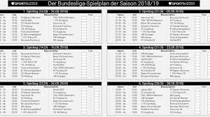 Bundesliga, den spielplan und die termine finden sie bei uns. Bundesliga Spielplan Als Pdf Hier Kostenlos Zum Download Und Drucken Sportbuzzer De