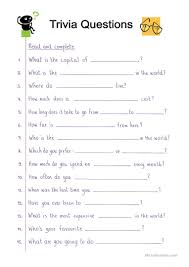 Challenge them to a trivia party! Read And Complete Make Your Own Trivia Quiz English Esl Worksheets For Distance Learning And Physical Classrooms