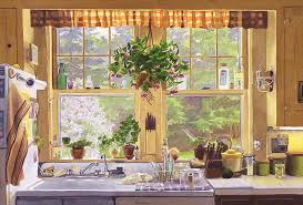 New England Kitchen Window Painting By Mary Helmreich