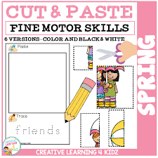 Some preschoolers that are ready for the next level or will be monitored while managing scissors should try blunt tip scissors. Cut And Paste Fine Motor Skills Puzzle Worksheets Spring Digital Download