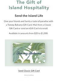 If you would like to exchange an item instead of returning it, please call guest services on 1.866.986.8282 for assistance. Shop Gift Cards And Give The Island Life Tommy Bahama