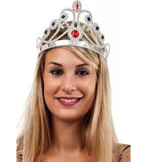 Parti Gümüş Renk Plastik Prenses Tacı Kraliçe Tacı 60 cm