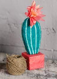 Looking for a cute plant project that is guaranteed to be drought resistant? Adorable Papier Mache Cactus Diy Tutorial