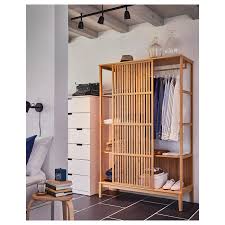 Nordkisa Open Kledingkast Met Schuifdeur Bamboe 120x186 Cm Ikea Offene Garderobe Schiebeturen Schrank Schiebetur