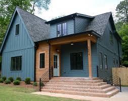Blue verging on gray is a terrific color for this modern northwest style home with splashes of natural wood. Blue Home Exterior Ideas Hunker