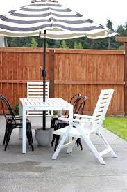 Mine will be mostly covered up with mulch in my courtyard area once the dogs start snuffling around it so i don't mind the gray cement. Diy Patio Umbrella Stand Tutorial