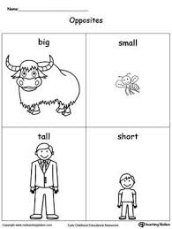 Opposites Flashcards Big Small Tall Short Preschool Worksheets Opposites Preschool English Worksheets For Kids