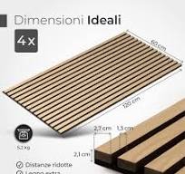Aeco Sound® - Pannelli Acustici in Legno | 4 Pezzi da 120x60cm |  Impiallacciatura in Legno Massello (Rovere) & Feltro Acustico (Nero) | Set  da 4 = ...