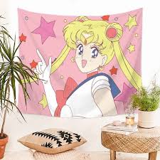 美少女戦士セーラームーン 壁掛けアート 可愛い タペストリー 水冰月 壁掛け布 壁装飾 お洒落 可愛い 美少女戦士セーラームーン タペストリー