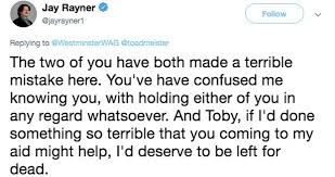 Jay Rayner S Epic Twitter Response To Toby Young Leaves Everyone Stunned Mirror Online