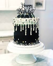 Black And White Drip Cake For Men Black Drip Cake White Birthday Cakes Halloween Birthday Cakes Sprinkles Birthday Cake
