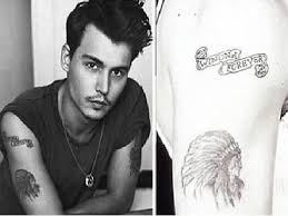 Johnny depp is an american actor, producer, and musician who rose to fame as a teen idol by working in the 198. Johnny Depp Has A Tattoo Of Native American Head On His Right Bicep Johnny Got This Tattoo Bac Johnny Depp And Winona Celebrity Tattoos Native American Tattoo