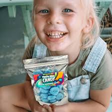 Fun Flavors Box Freeze Dried Candy Blue Raspberry Taffy Crunchy Treats, 2oz 
