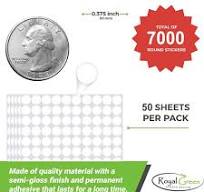 Royal Green Color Coding Labels 0.375 inch Round Sticky Label 3/8 Small Dot  Stickers for Labeling 10mm, 7000-Pack (Green)