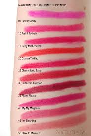 Maybelline Color Blur Matte Lip Pencils Swatches Matte