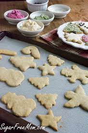 Diabetic christmas cookies with breakfast tea. Sugarless Low Calorie Sugar Cookies