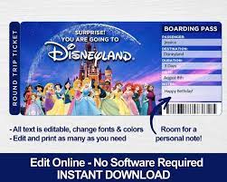 Disney World Trip Tickets Surprise Disney Trip Disneyland Etsy Disney Trip Surprise Disney World Trip Disney Tickets
