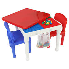 Tot Tutors Kids 2 In 1 Lego Compatible Activity Table And Chairs Set Kids Table And Chairs Kids Activity Table Table And Chair Sets