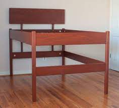 78 lorenza twin bed grey finished solid oak black iron frame high back. Raised Bed Frames Twin Elevated Bed Frame Tall Bed Frame Elevated Bed