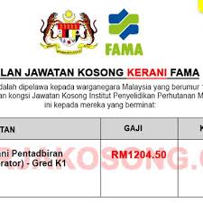Sila datang lagi ke laman ini dari semasa ke semasa. Jawatan Kosong Kerani Fama