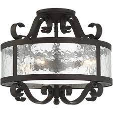 If your new light fixture doesn't match your old mount type, you'll have to remove the bracket from the junction box and change the screws. Franklin Iron Works Ceiling Light Semi Flush Mount Fixture Black Bronze Scroll 16 1 2 Wide 4 Light Water Glass Bedroom Kitchen Target