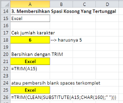 Tips Tips Rumus Excel Menghilangkan Spasi Kosong