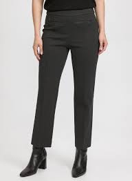 Laura Women's Ava Pull-On Pants in Charcoal Mix, Size 8, Rayon/Nylon/Spandex