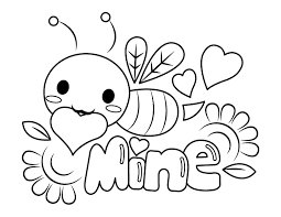 See more ideas about coloring pages, color, printables. Printable Cute Bee Mine Coloring Page