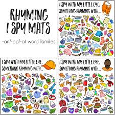 Word Family I Spy Mats Word Families Cvc Words Cvce Words