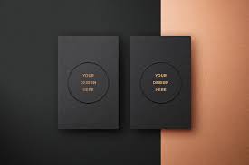 Download Dark Embossed Business Cards Mockup Mockup World