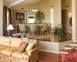 Raised Dining Room With A Bannister Sunken Living Room Dining Room Spaces Bungalow House Design