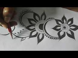 Start with normal pencil sketches and then, go up a notch by using a mehendi cone on the sketch of a hand. Flower Design Pencil Drawing Simple Mehndi Design Henna Design Pencil Shading Vg Mehandi Youtube