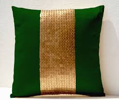 Emerald Green Pillow Cover Green Pillows Green And Gold Pillow Gold Sequin Pillow Emerald Green Gold Pillows Gold Throw Pillows Beaded Pillow