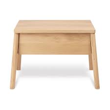 Lyle 4 legs end table with storage. Oak Air Bedside Table