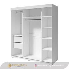 Lemari pakaian pintu 3 sliding cat duco warna hijau juragan √ ukuran: Lemari Baju Kaca 3 Pintu Sliding Sarana Mulya
