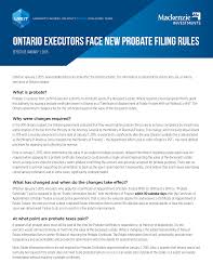 This form is a sample letter in word format covering the subject matter of the title of the form. Https Potvinfinancial Com Wp Content Uploads 2015 06 Mm Tep Ontario Executors Probate Rules En Pdf