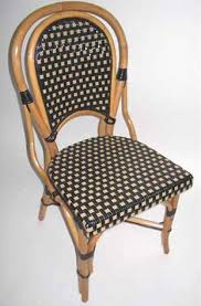 French Rattan Wood Bistro Chair Black Tan Glossy Weave Bistro Chairs Patio Furnishings Patio Decor