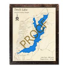 Devils Lake Or Wood Map 3d Nautical Wood Charts