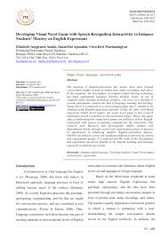 Check 'jalan raya' translations into english. Pdf Developing Visual Novel Game With Speech Recognition Interactivity To Enhance Students Mastery On English Expressions