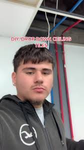 How to cut Drop down ceiling tiles. #construction #diyproject #funny #work  #fyp #maintenance #viral #fuckyalife #tiktok #ceilingrepair #xyzbca #trend